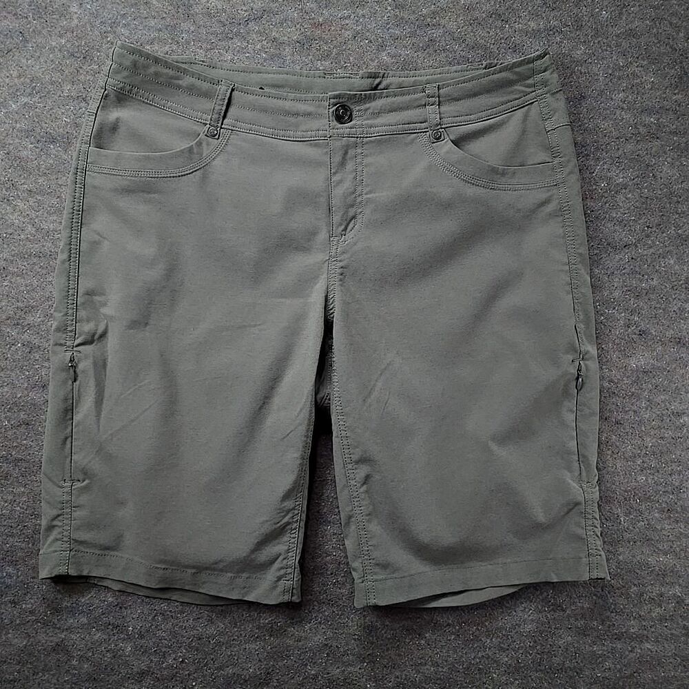 Kuhl Shorts Womens Sz 12 Trekr 8” Inseam Outdoors Hiking Trail Kuhlkurve Gray